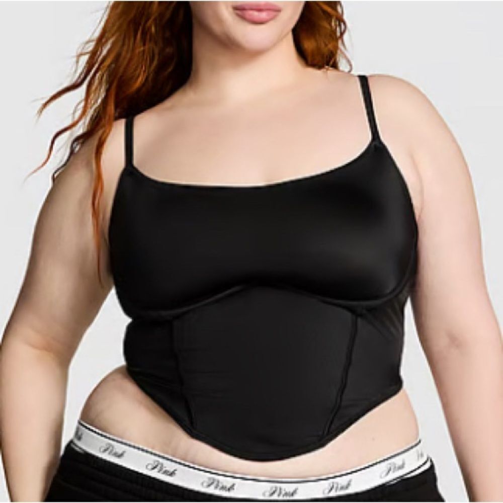 PINK The cinched micro corset top size small nwt